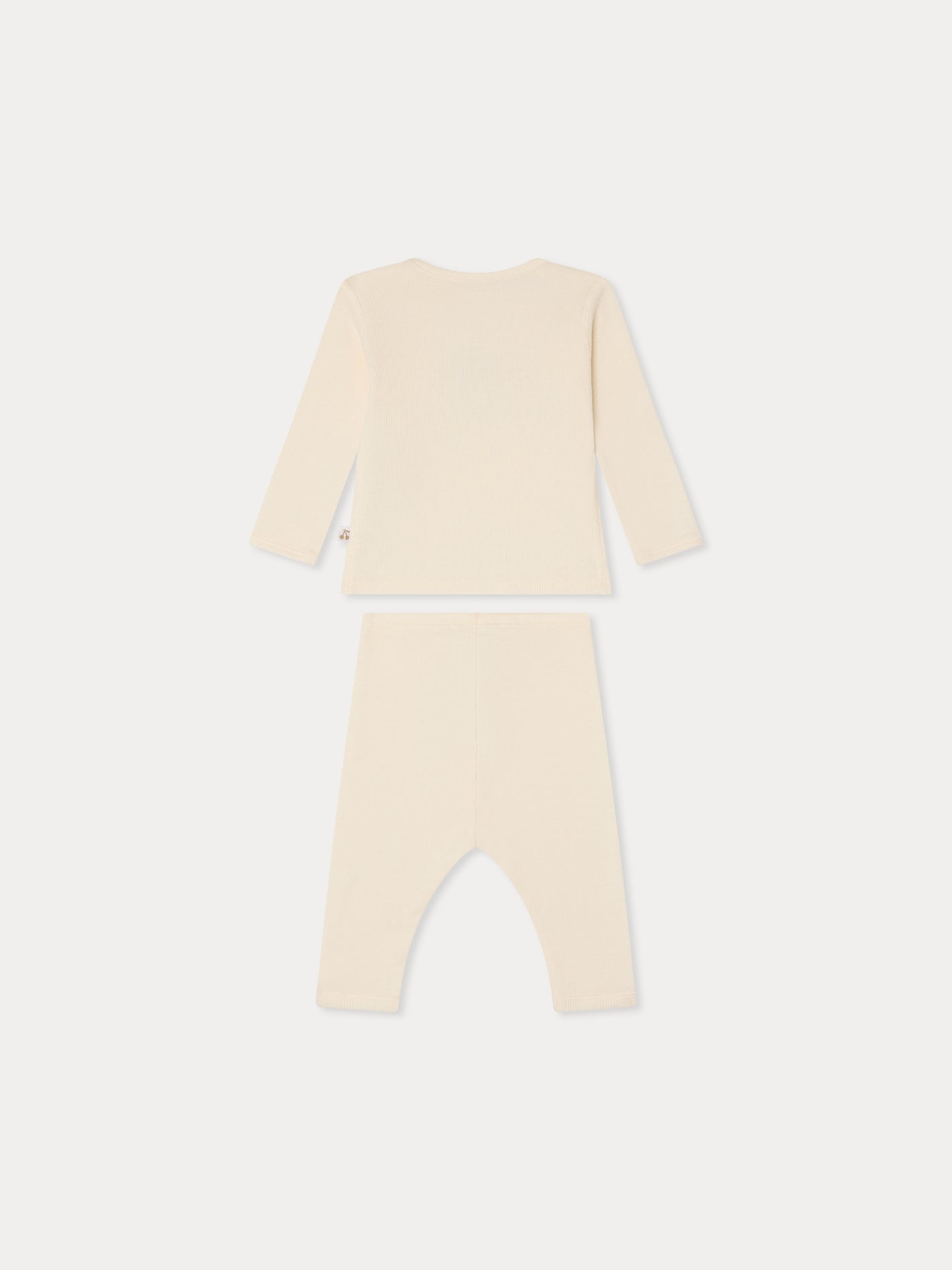 Timi set embroidered with bird in organic cotton