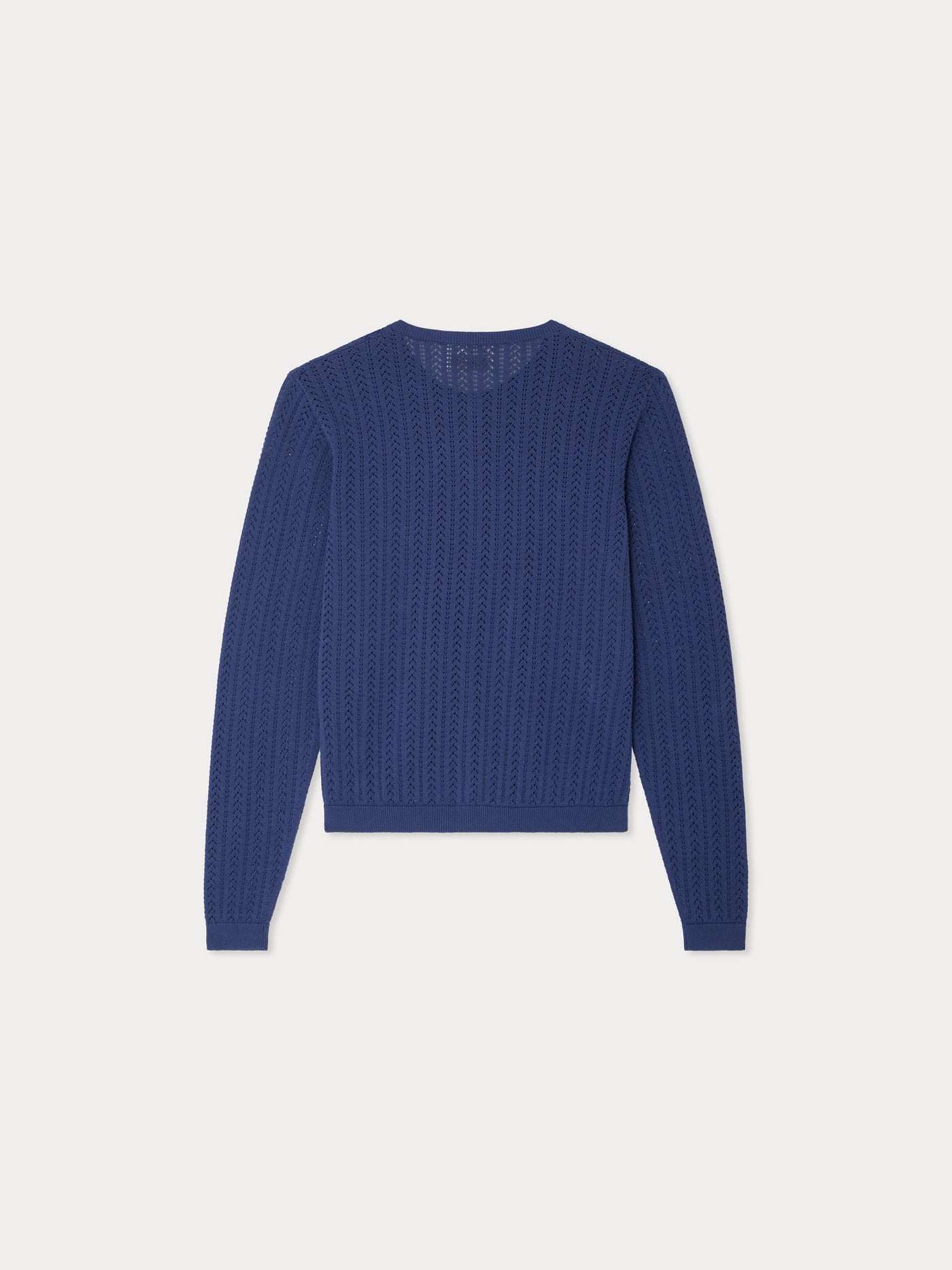 Laeliane cardigan with round neck and pointelle knit in organic cotton