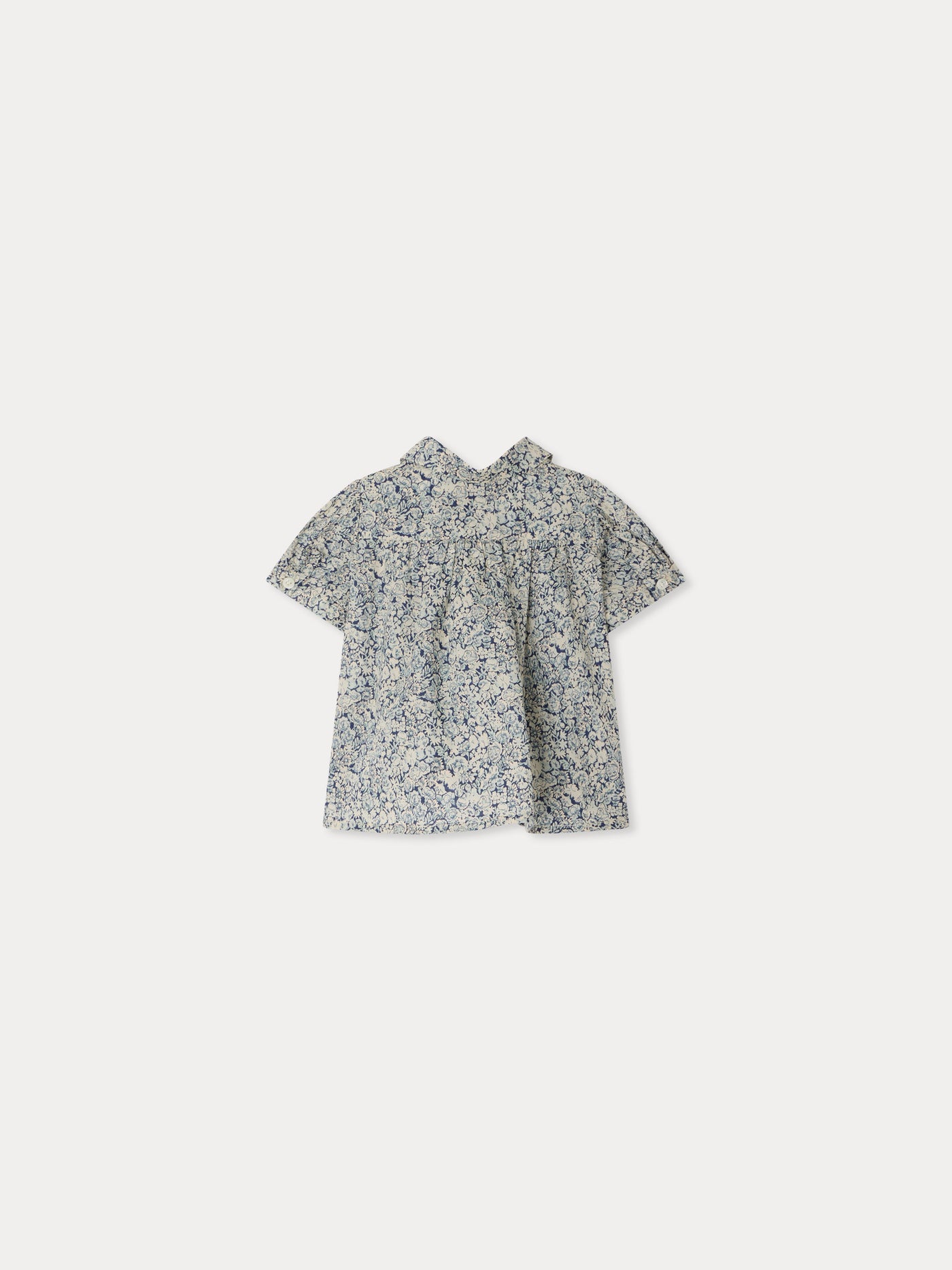 Laurencia smocked and hand-embroidered blouse in Liberty organic cotton fabric