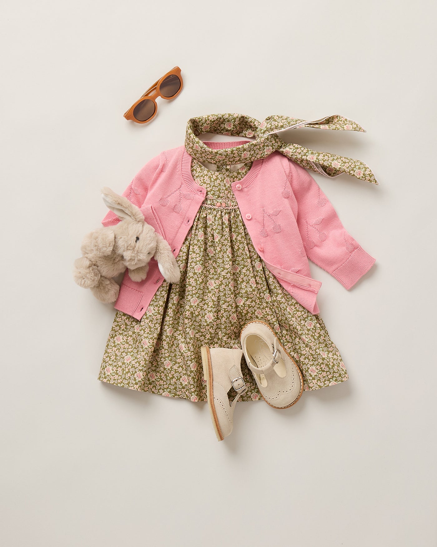 Baby girl look Summer 2026 - Hand-smocked dress in Liberty fabric