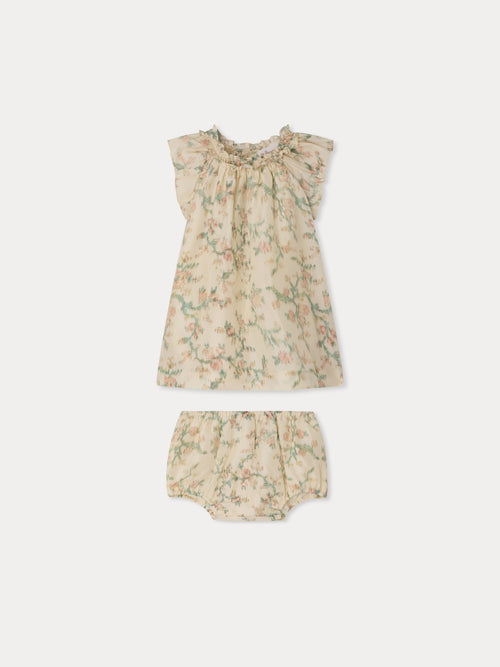 Loudna silk dress with floral print