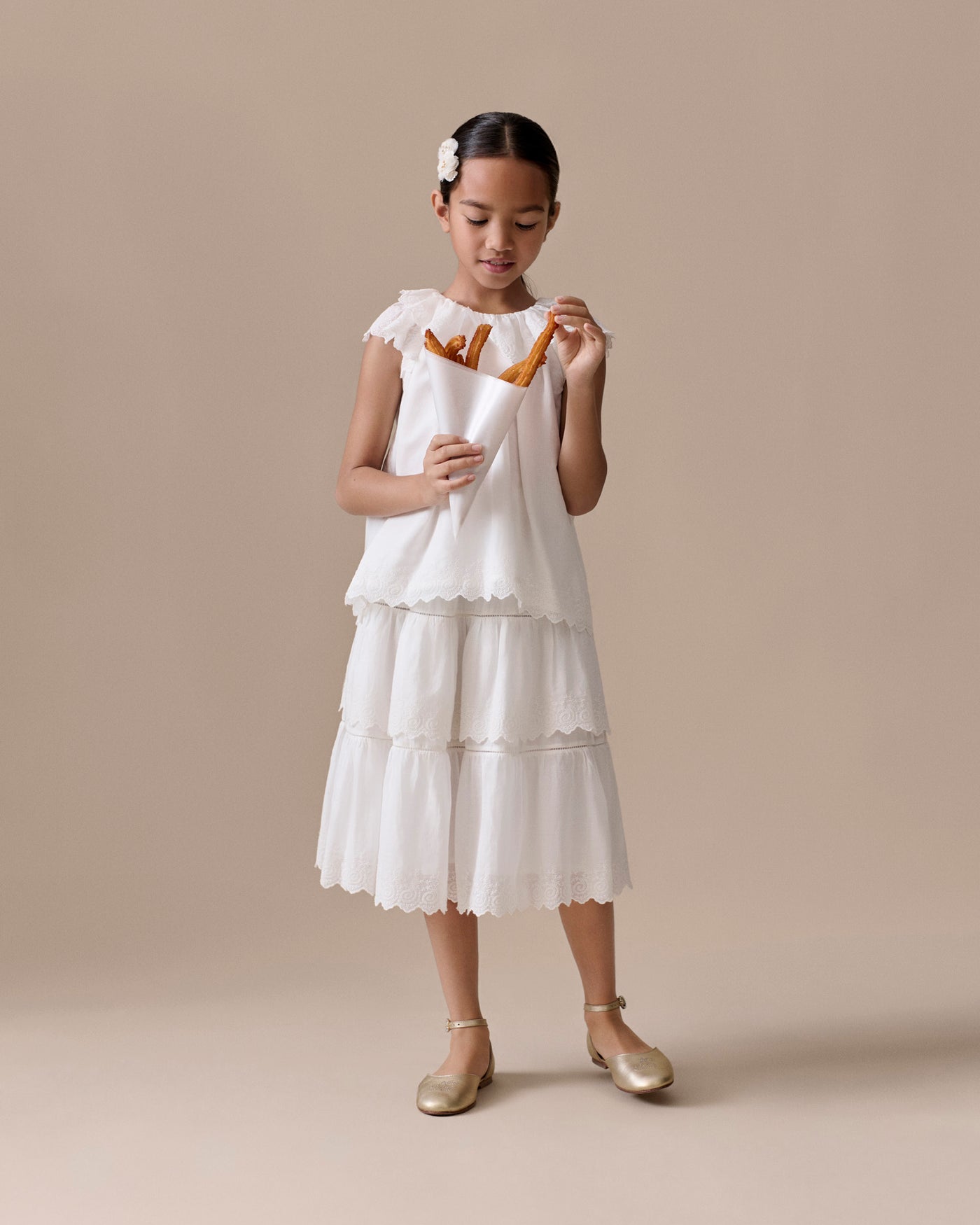 Girl Summer 2026 Ceremony Look - English Embroidery Set