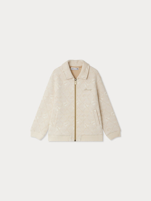 Emeric quilted jacket with jacquard pattern in organic cotton