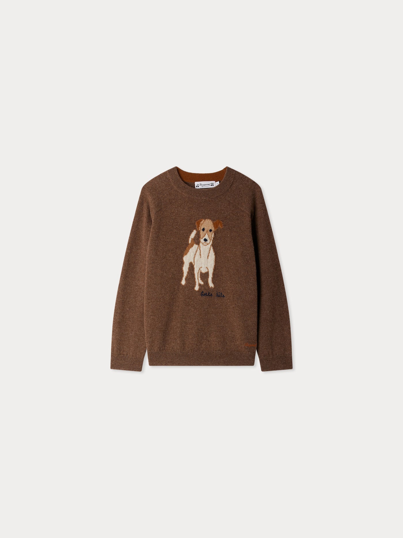 Berlioz jacquard sweater with hand-embroidered cashmere dog