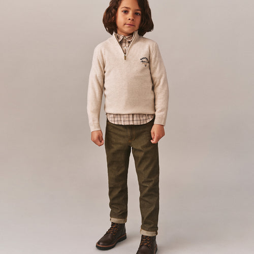 Jagger organic cotton khaki denim pants