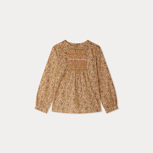 Juliette blouse smocked and embroidered in Liberty fabric in organic cotton