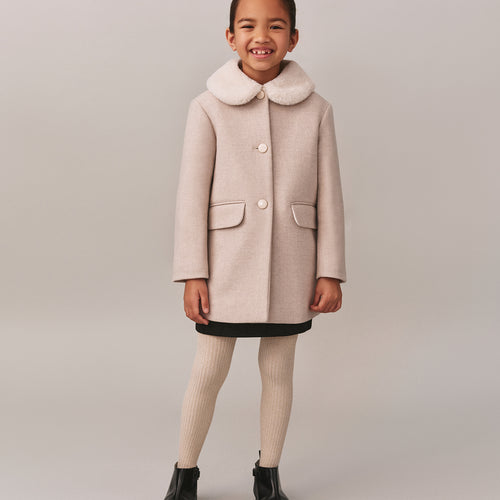 Favorite wool coat with faux fur collar