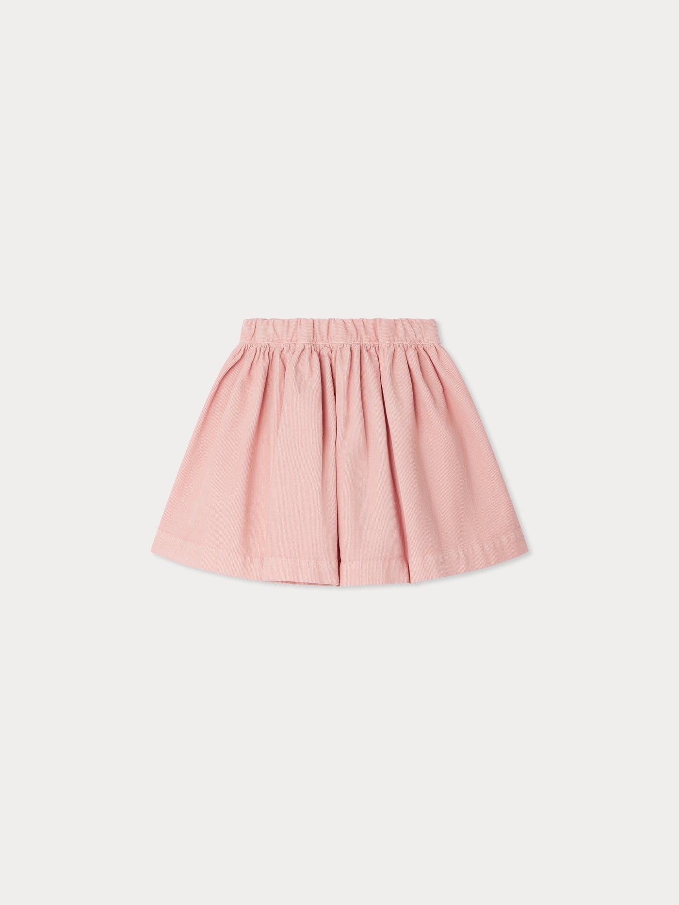 Suzon skirt with elasticated waist in pink organic cotton velvet