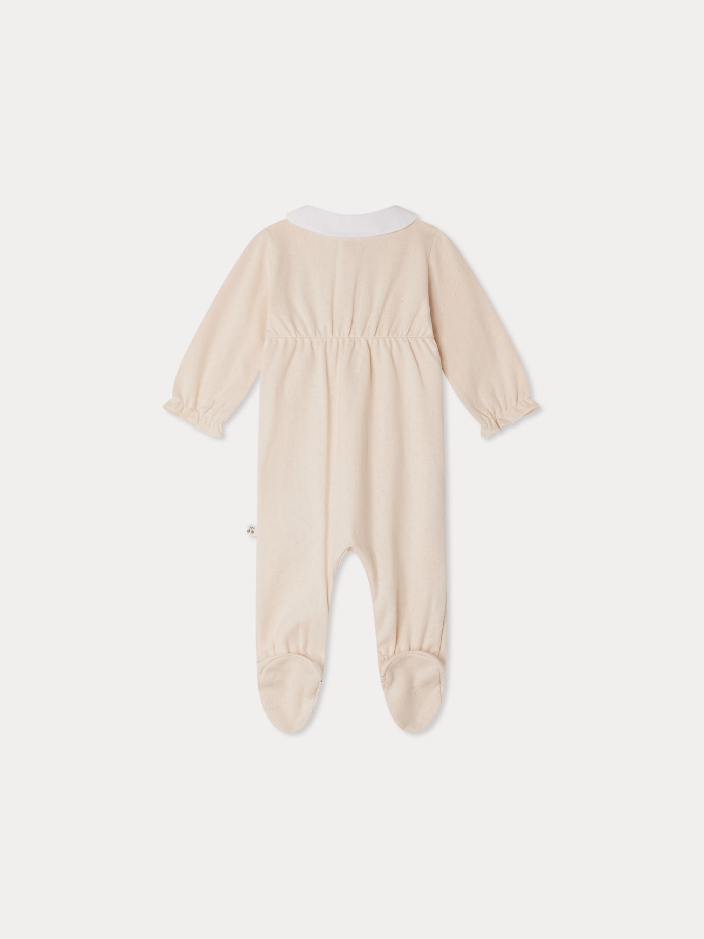 Tintina pointelle pajamas with embroidered collar in organic cotton