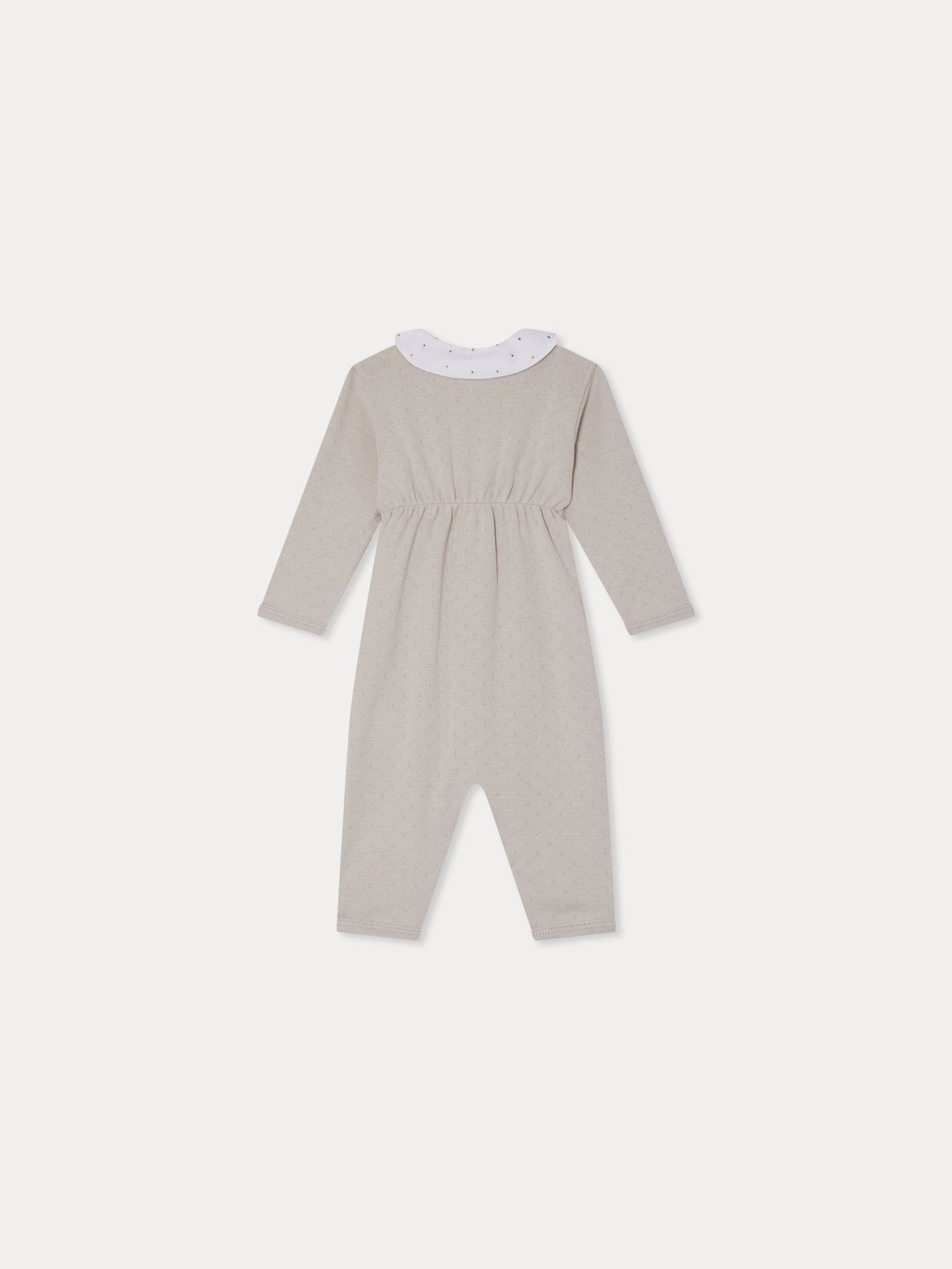 Anton pointelle pajamas with embroidered collar in organic cotton