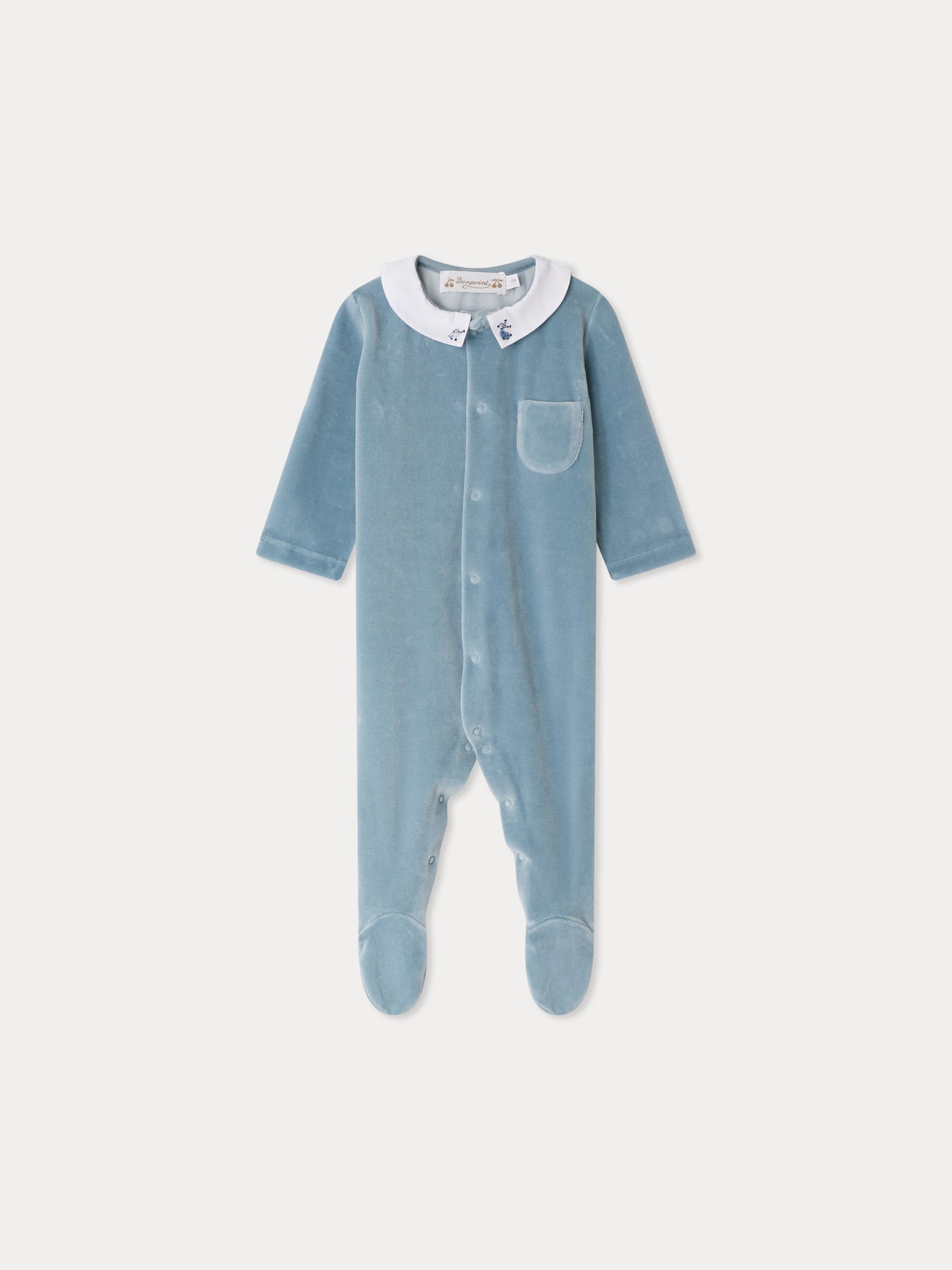 Tilouan velvet pajamas with embroidered penguin velvet collar