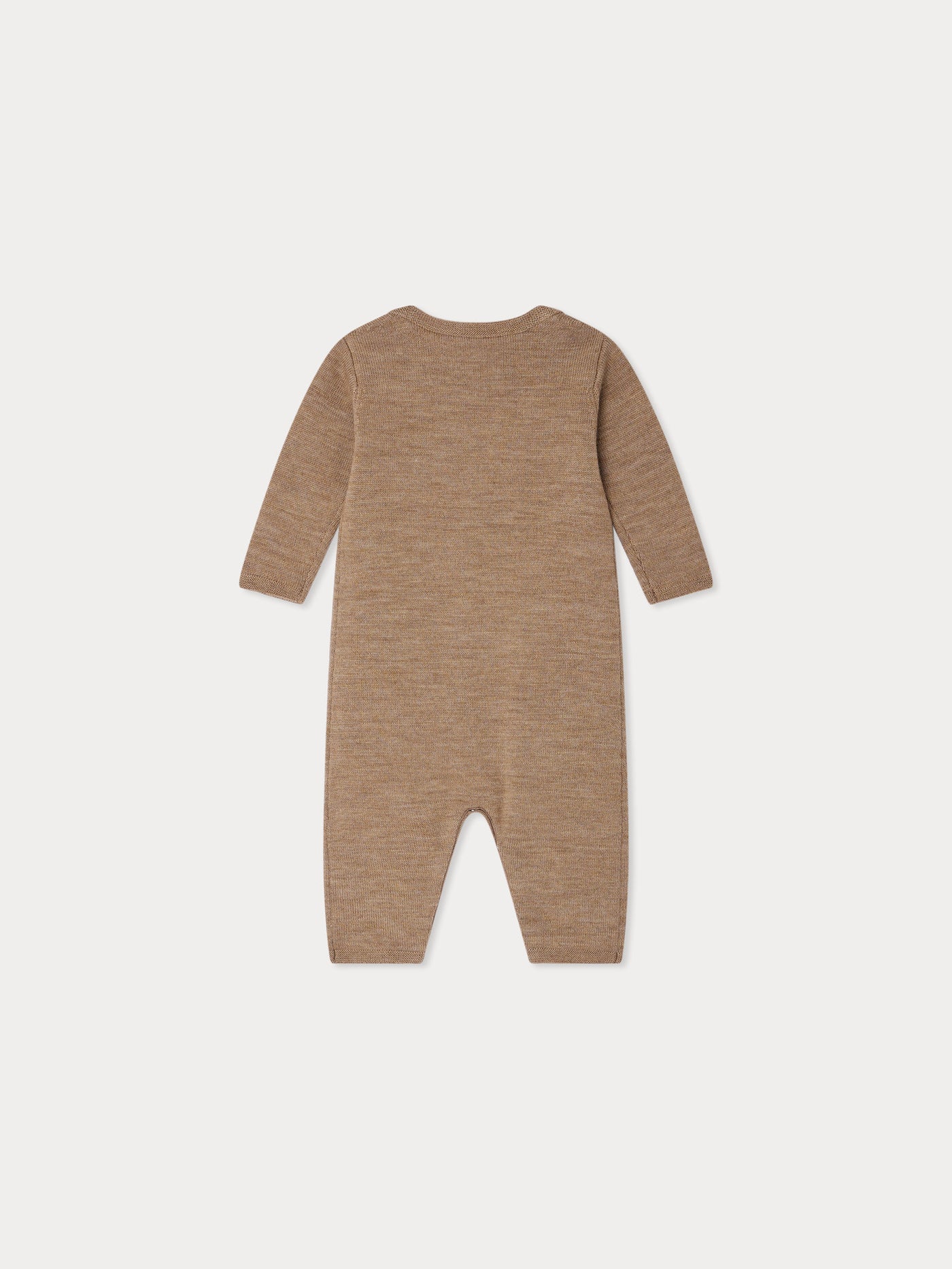 Cielo jumpsuit with American neckline and wool embroidery on the chest