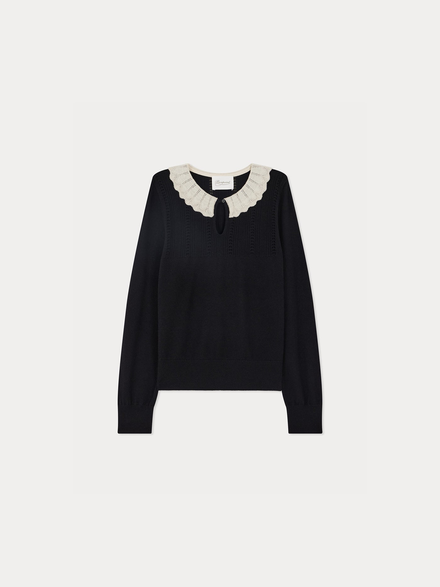 Jimina sweater with wool and silk collar