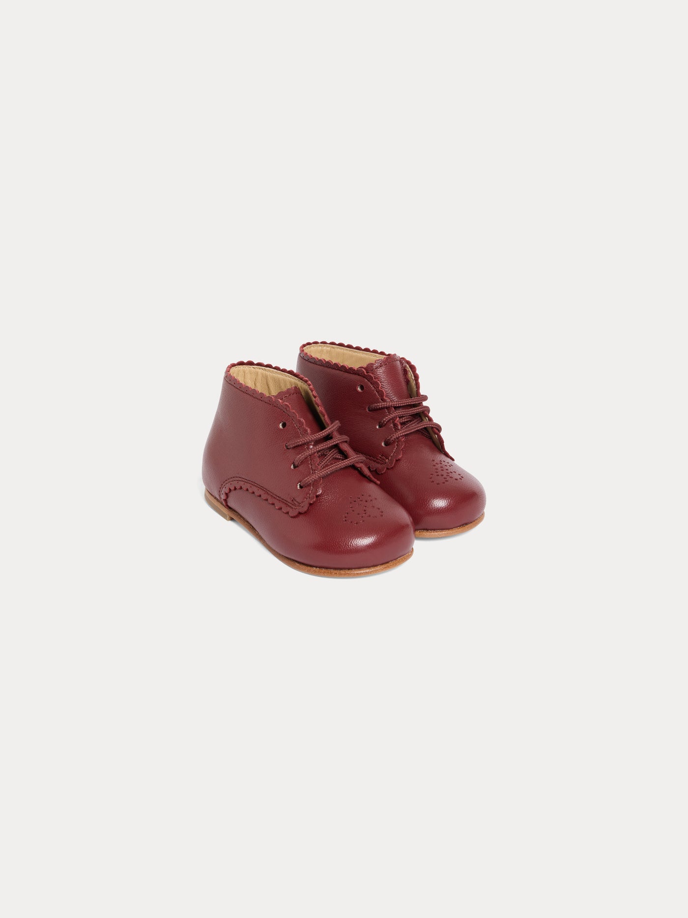 Jubia first steps derbies in cherry perforated leather
