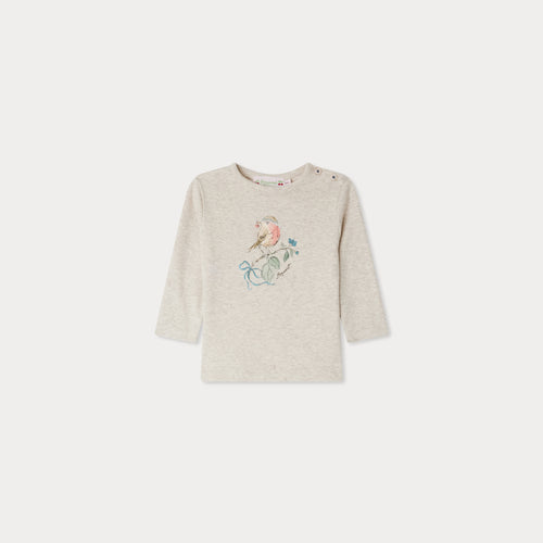 Tahsina T-shirt with Bird print in organic cotton