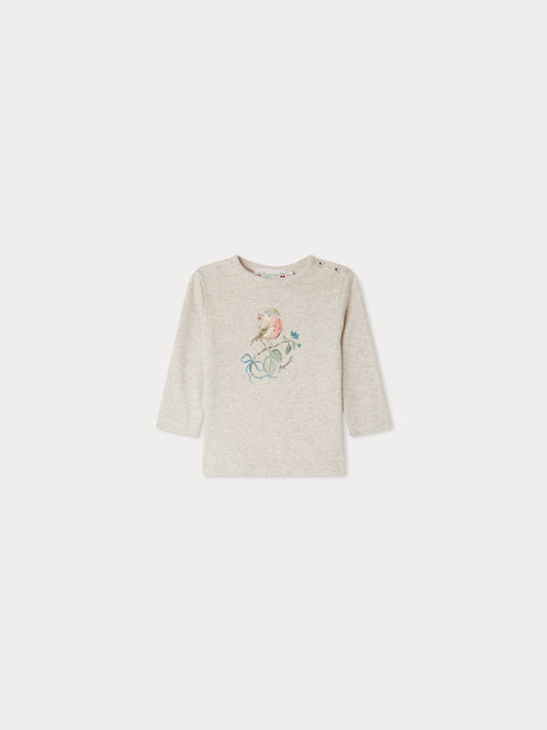 Tahsina T-shirt with Bird print in organic cotton