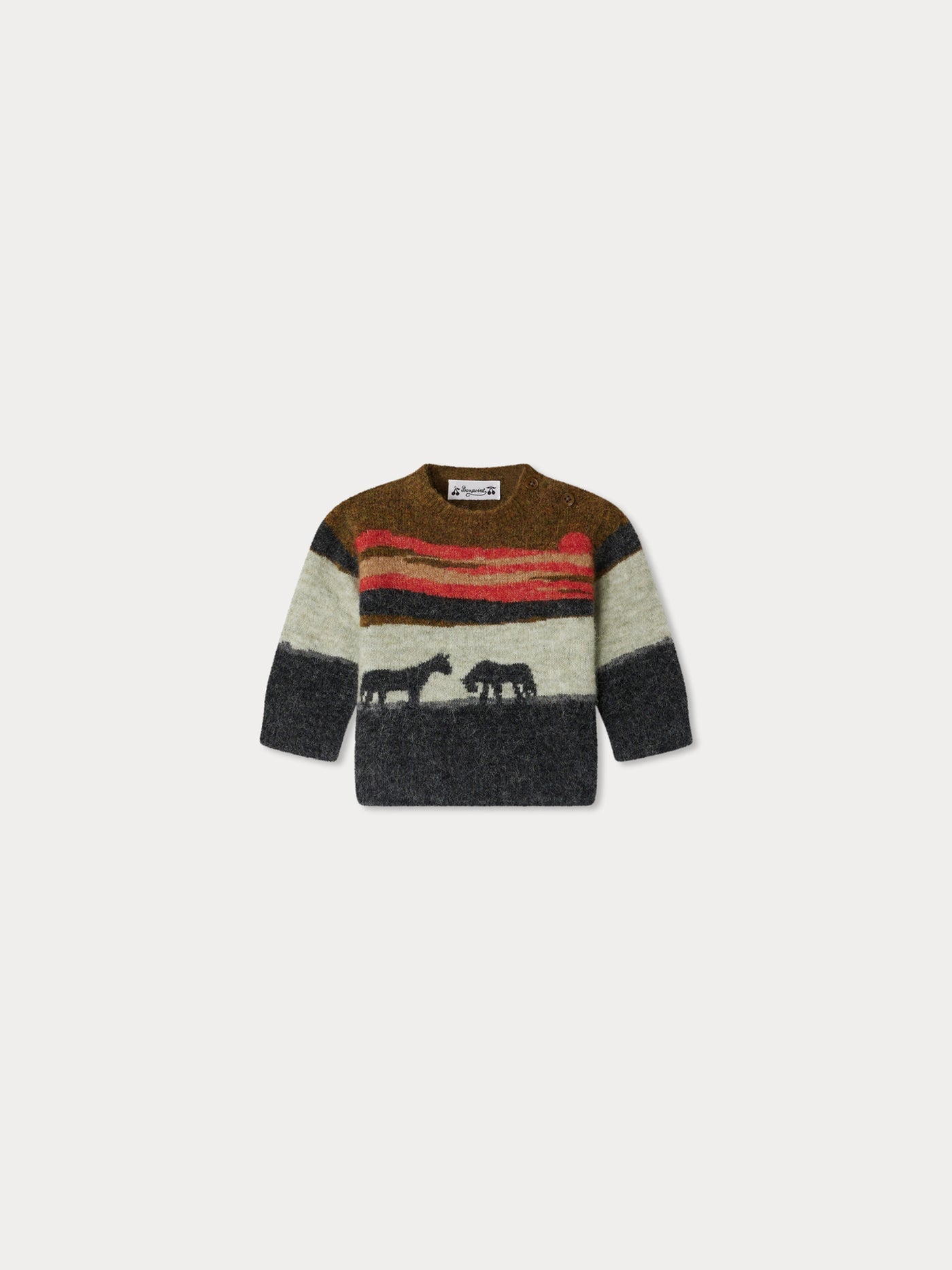 Almire jacquard sweater with horse landscape