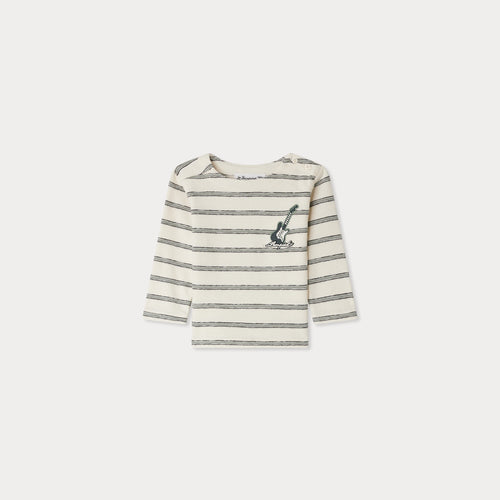 Tourbillon T-shirt with Guitar embroidery in organic cotton