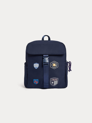 Marx quilted backpack with badges
