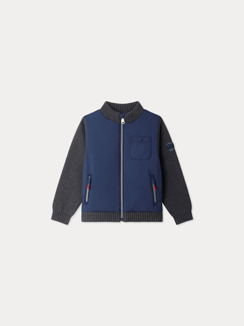 Marcellino mixed-fabric zip-up jacket