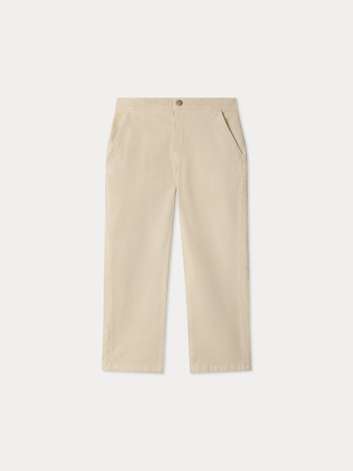 Mirak straight trousers with embroidery in organic cotton