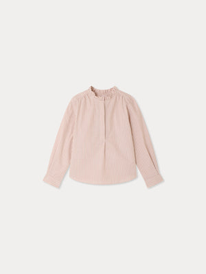 Murgundy striped blouse in organic cotton