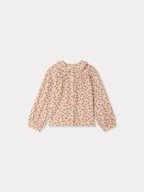 Josseline Peter Pan collar cherry print blouse in organic cotton