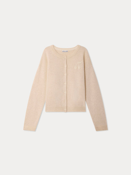Judicael Grown-Up cashmere cardigan with hand-embroidered cherry