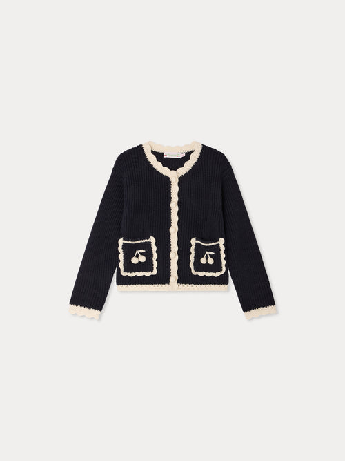 Marlys hand-crocheted navy cardigan