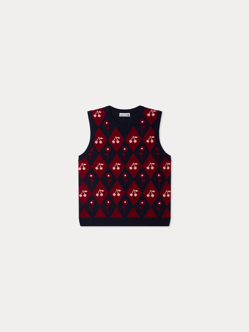 Maelle Grown-Up sleeveless sweater with cherries
