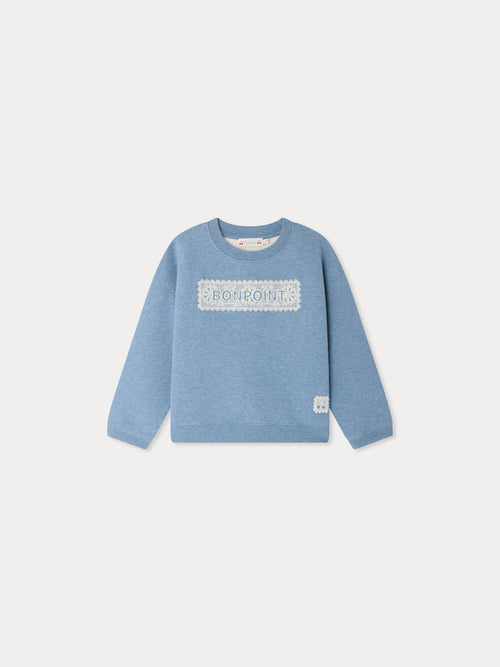 Tayla doily-embroidered sweatshirt in organic cotton