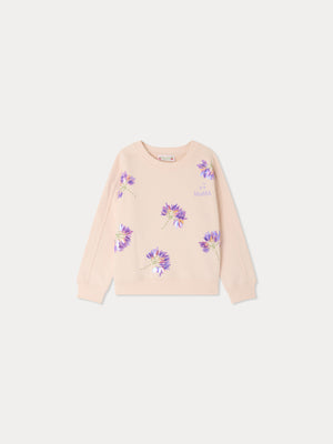 Bonpoint x MoMA Minet sweatshirt with flowers and beads in organic cotton