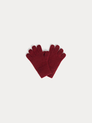 Birk burgundy cashmere gloves