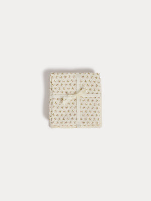 Doudou swaddle blanket with cherry print in organic cotton