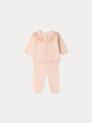 Jenny set with round collar and cherry jacquard