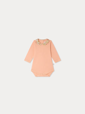 Cygne bodysuit with Liberty fabric collar in organic cotton