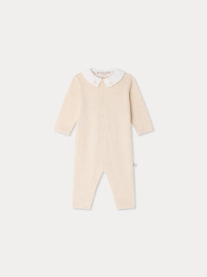Mantou pyjamas with hand-embroidered Paris cloud collar in organic cotton