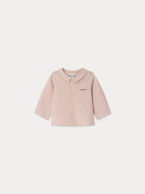 Boubou baby striped shirt in organic cotton