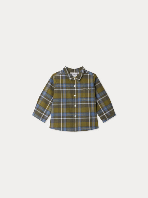 Migillo baby shirt checked with embroidered pocket