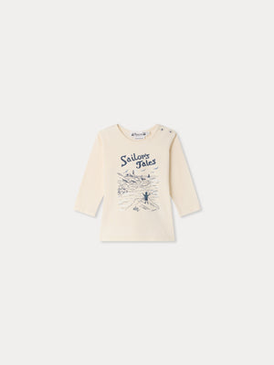 Tahsin baby T-shirt with Sailor print in organic cotton
