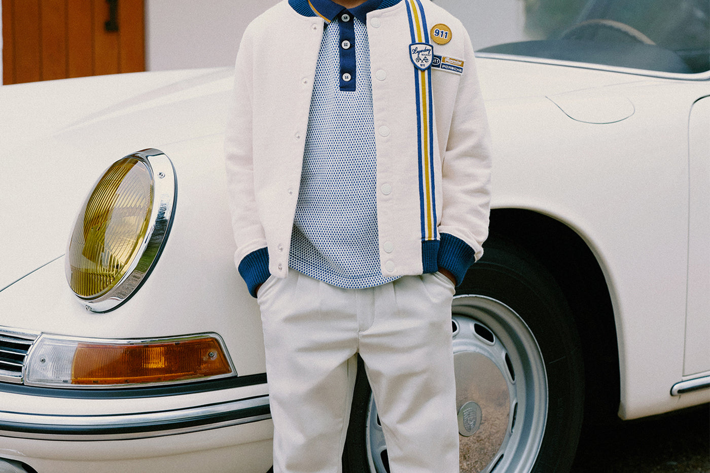 Boy's Look Bonpoint x Porsche - Contrasting organic cotton jacket