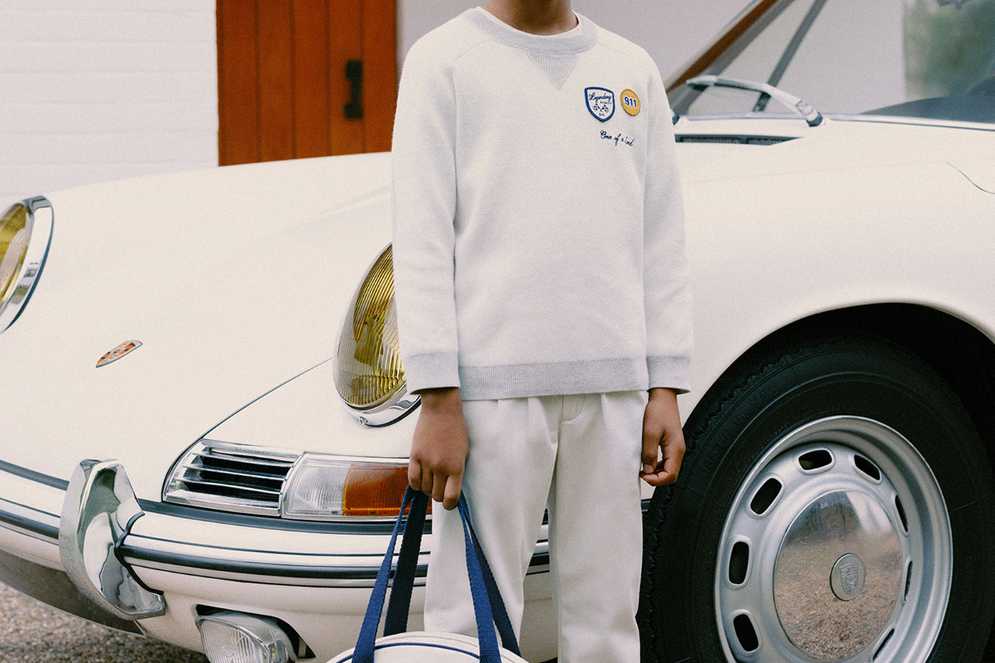 Boy's Look Bonpoint x Porsche - Cotton and cashmere sweater