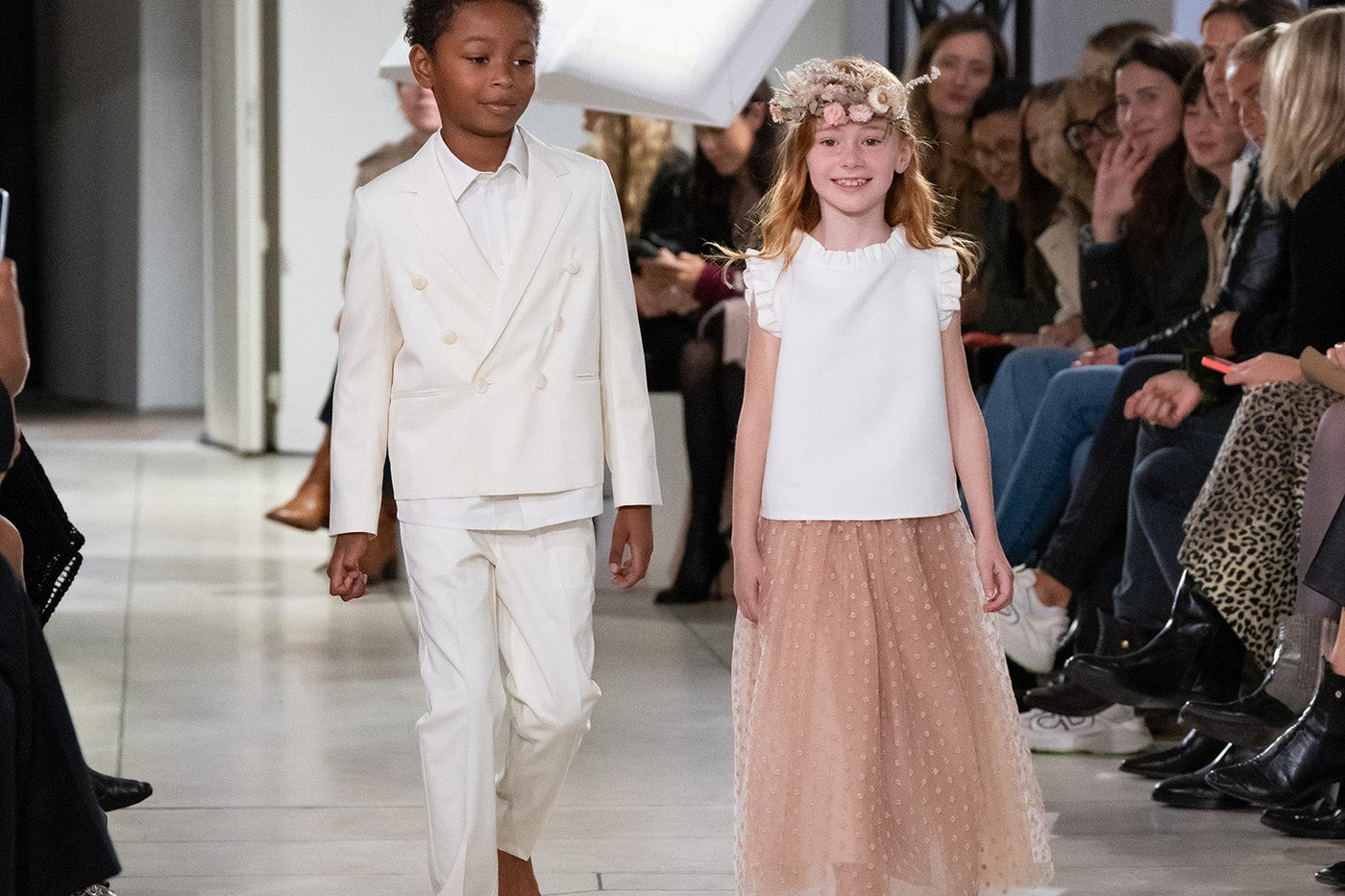 Girl and Boy Summer 2026 Ceremony Look - Embroidered tulle skirt and suit