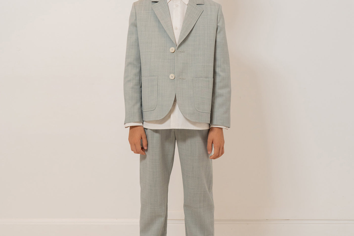Boy Summer 2026 Ceremony Look - Slate Green Lightweight Wool Suit