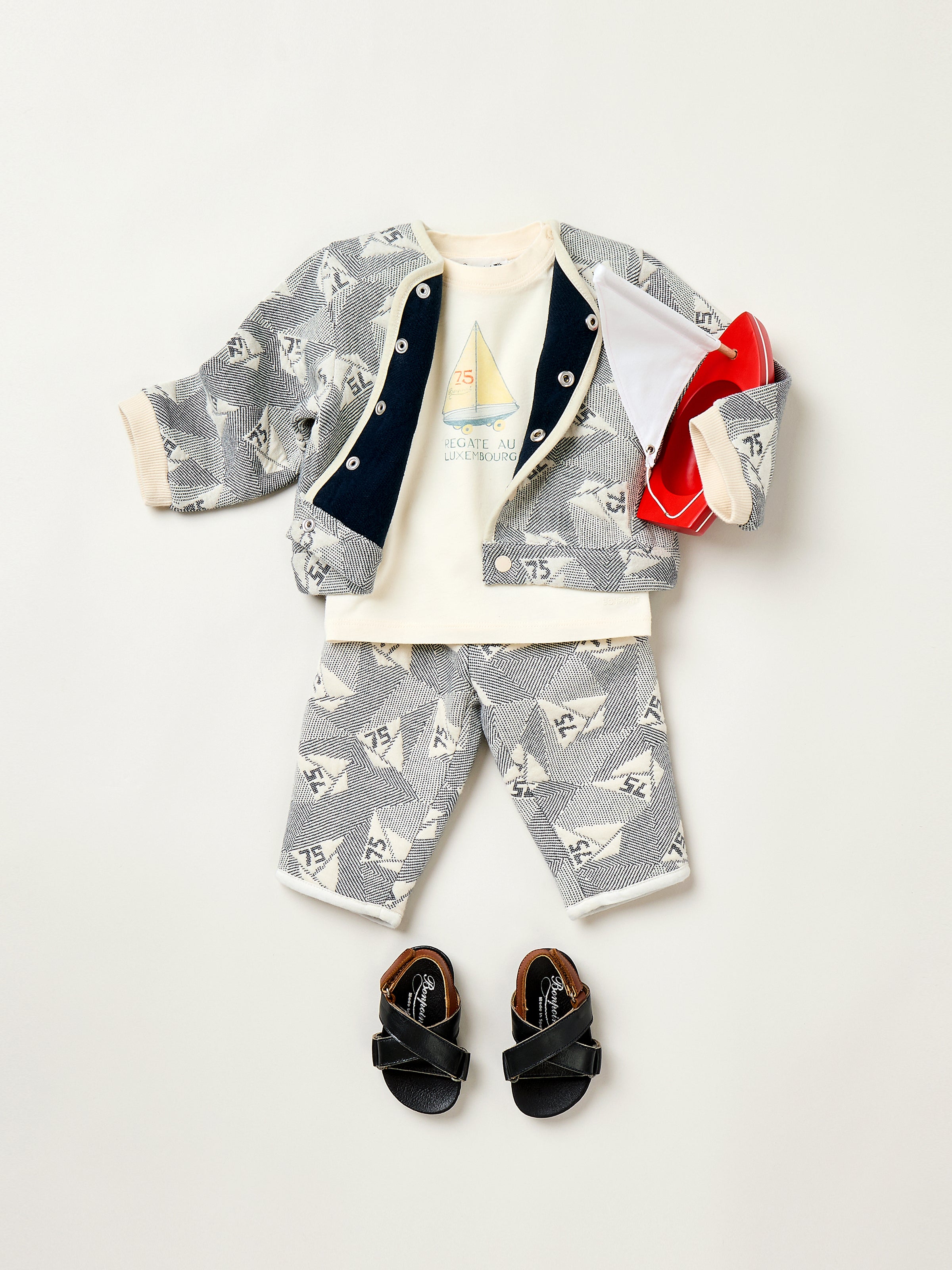 Summer 2025 Baby boy's look - Jacquard set