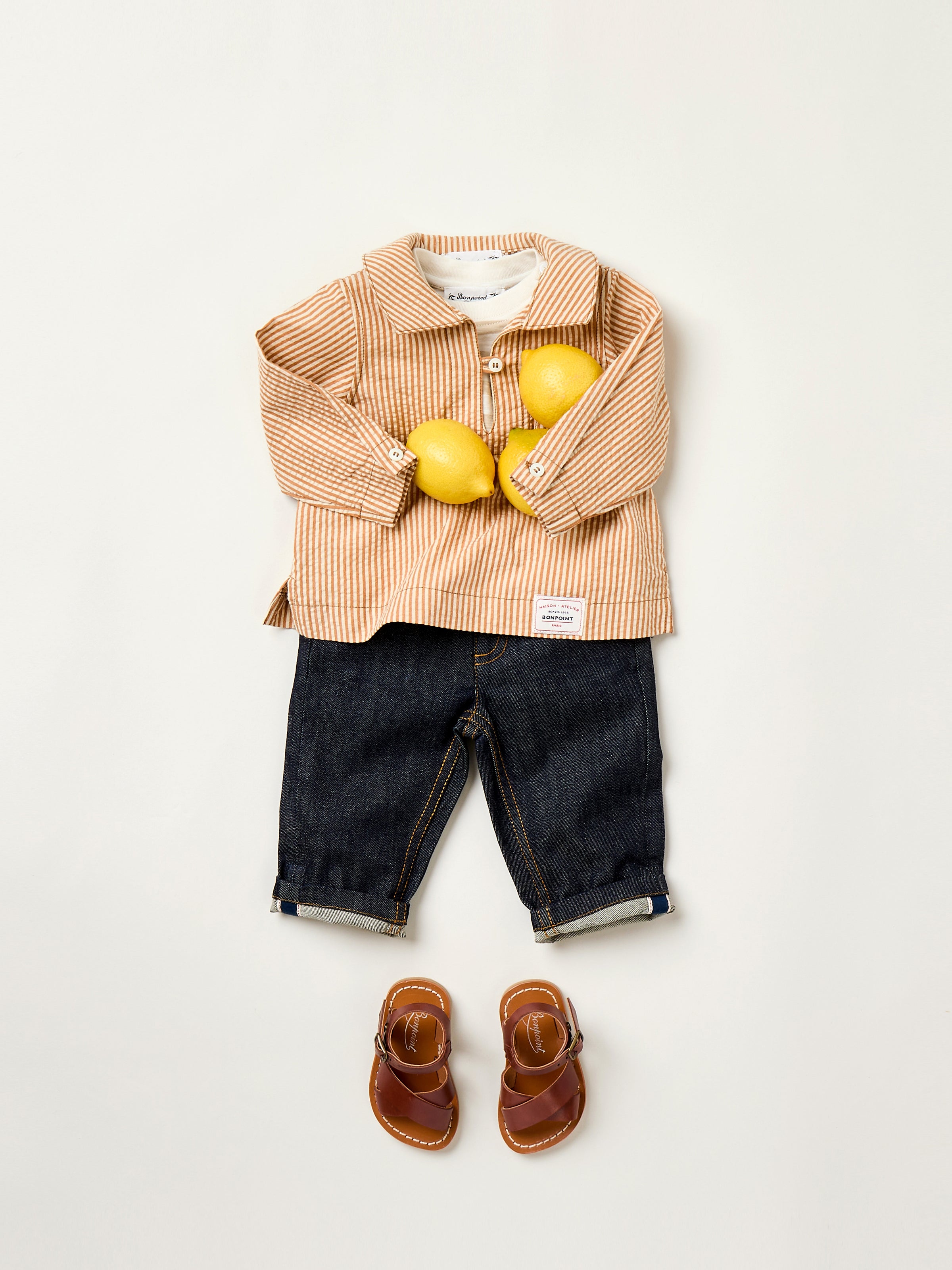 Summer 2025 Baby boy's look - Striped marine jacket