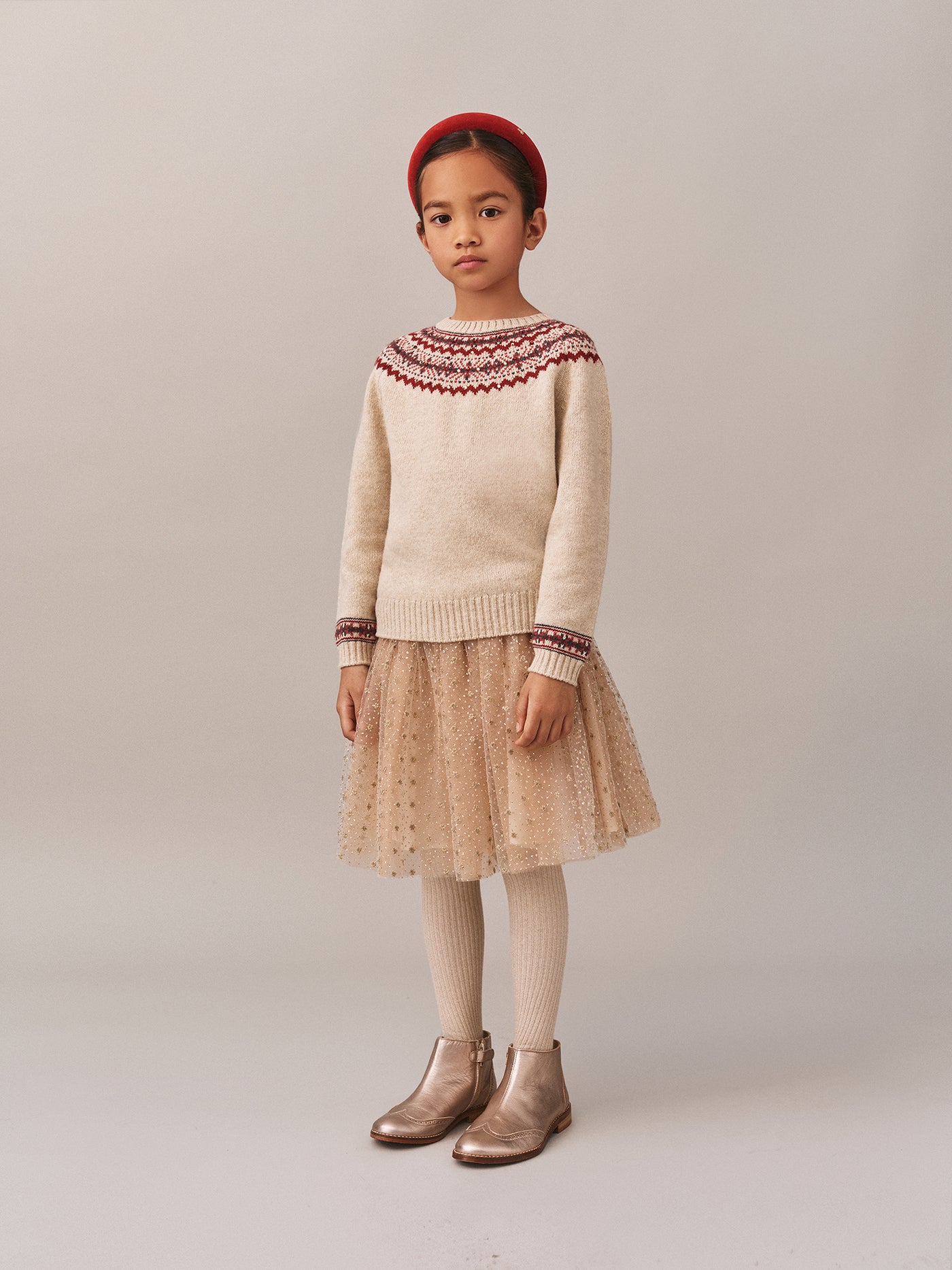 Girls' Winter Look 2025 - Jacquard Sweater