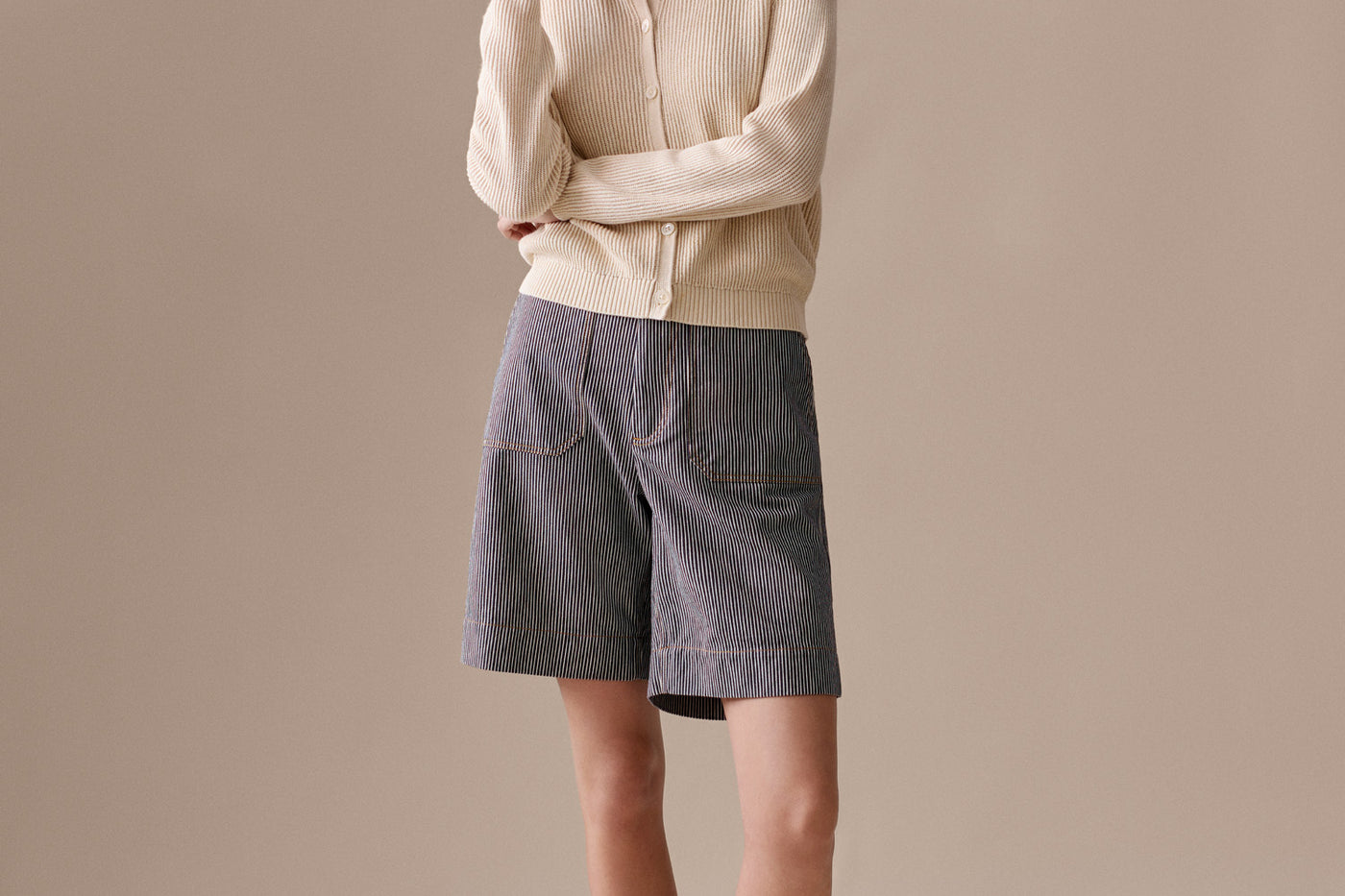 Women's Summer Look 2026 - Ribbed cardigan with a cable knit pattern