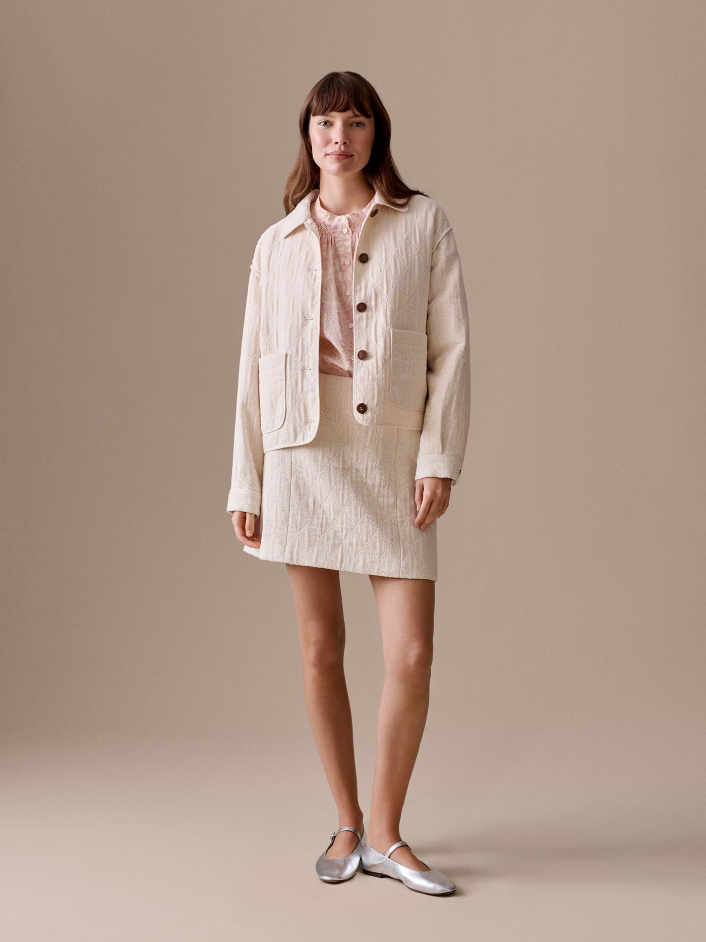 Women's Summer Look 2026 - Jacket with cherry embroidery