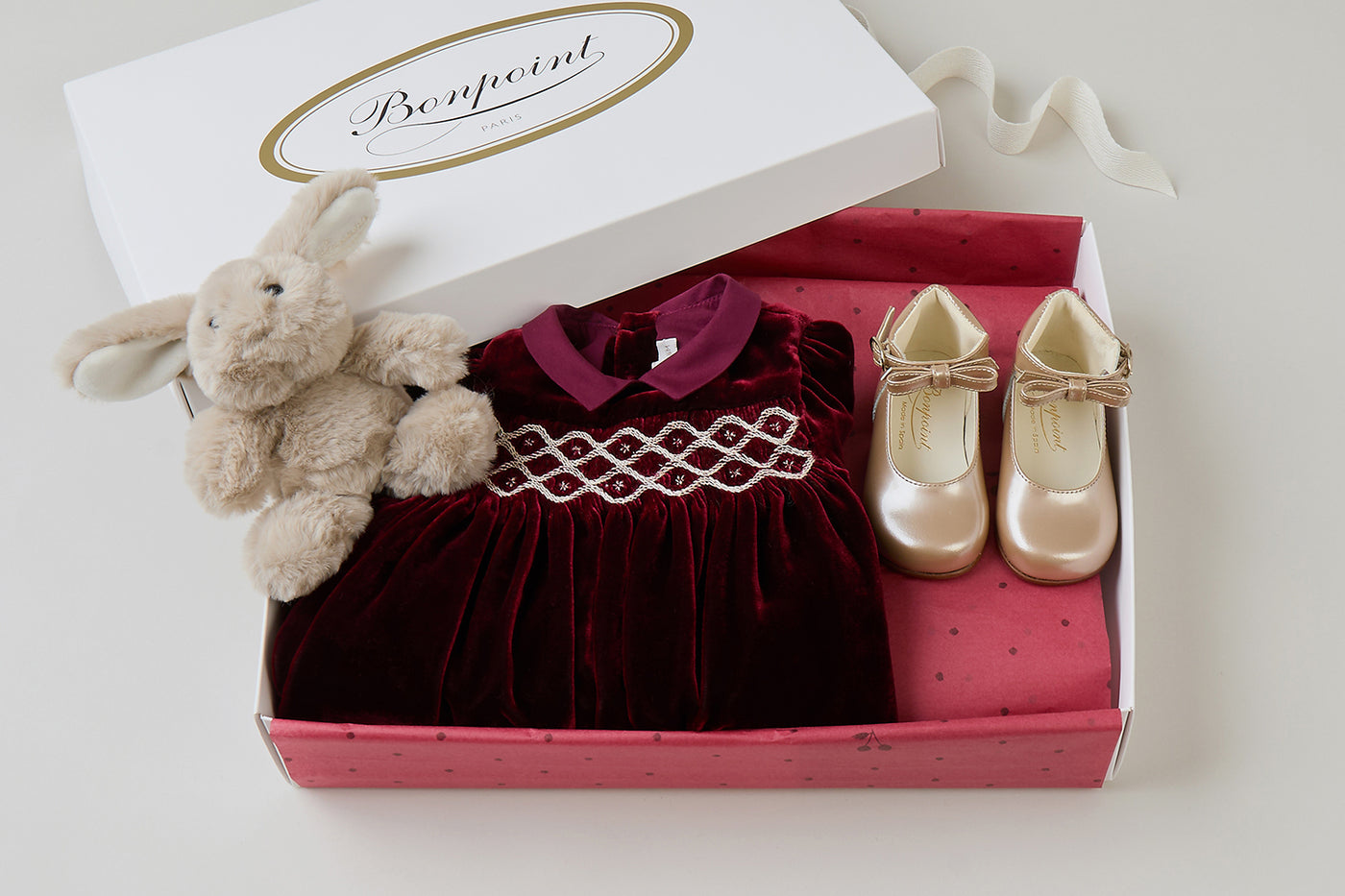 Baby's Christmas gift case - Velvet red Dress